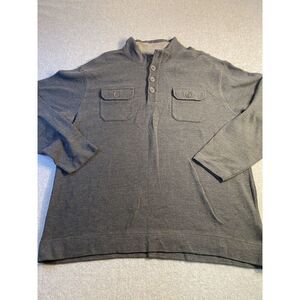 Method Quarter Button Sweater‎ Men's Size XL Dark Gray Long Sleeve Shirt